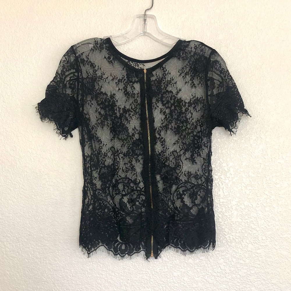 Sheer Black Lace Top
